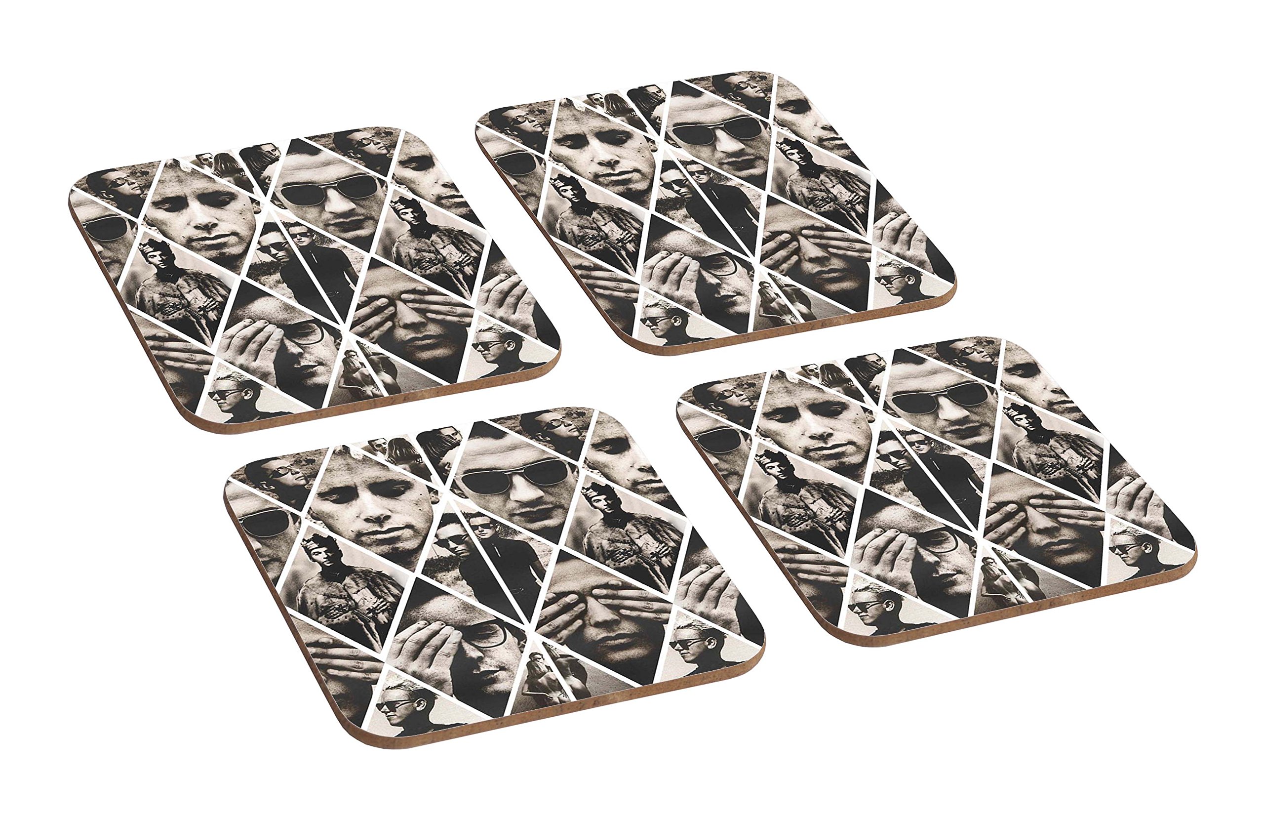 Mugmart Depeche Mode Collage 4 Piece Wooden Coaster Set