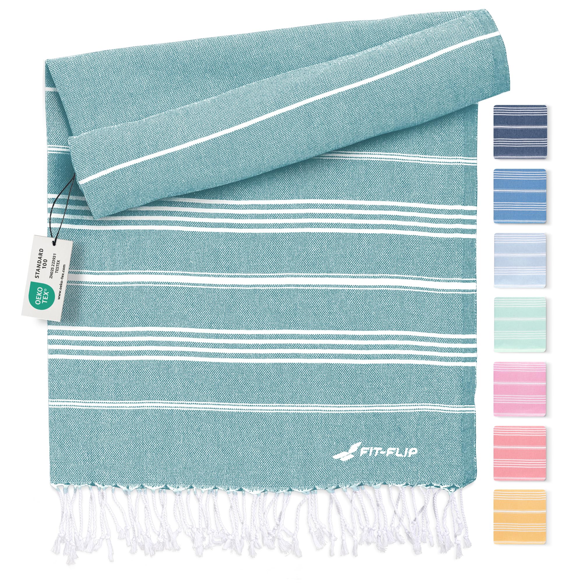 Toalla Hammam – Toallas de playa grandes de algodón 100% reciclado – Toalla turca de secado rápido, Fouta, toalla de playa grande pestemal ideal como toalla gigante de playa y sarong
