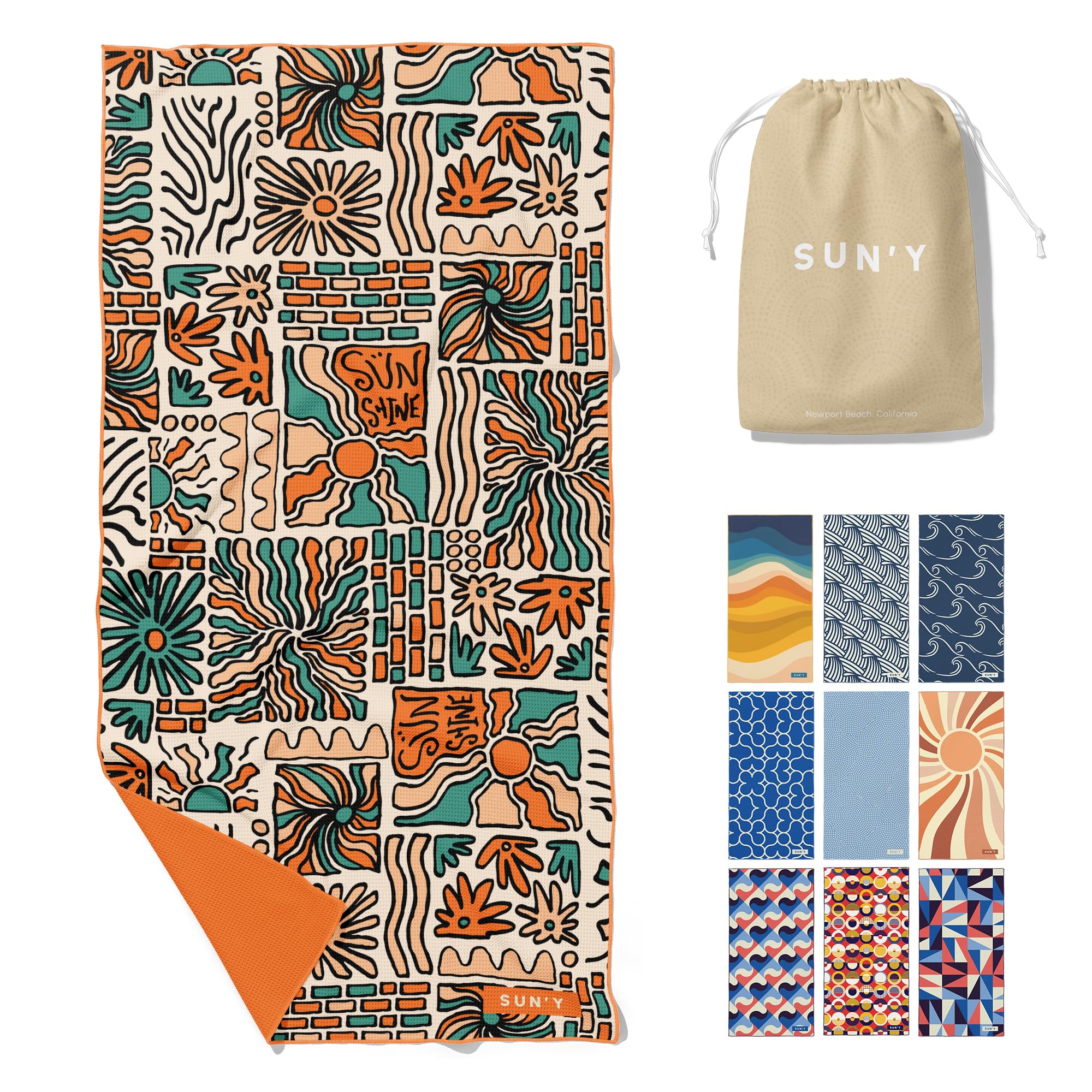 Amazon.com: SUN'Y Waffle Microfiber Beach Towel – Sand Free, Quick