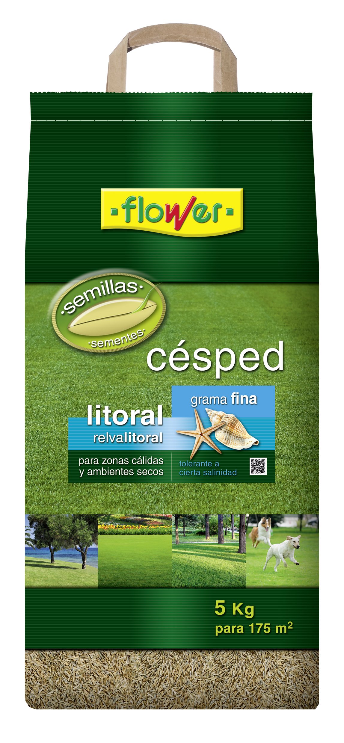 Semillas de césped litoral Flower de 5 kg para climas cálidos y zonas secas