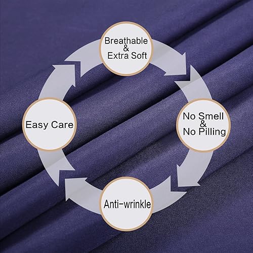 Miniatura 3 de Juego de sábanas de 4 piezas 1 sabana encimera, 1 sábana bajera con bolsillo profundo y 2 fundas de almohada, juego de cama de microfibra cepillada,