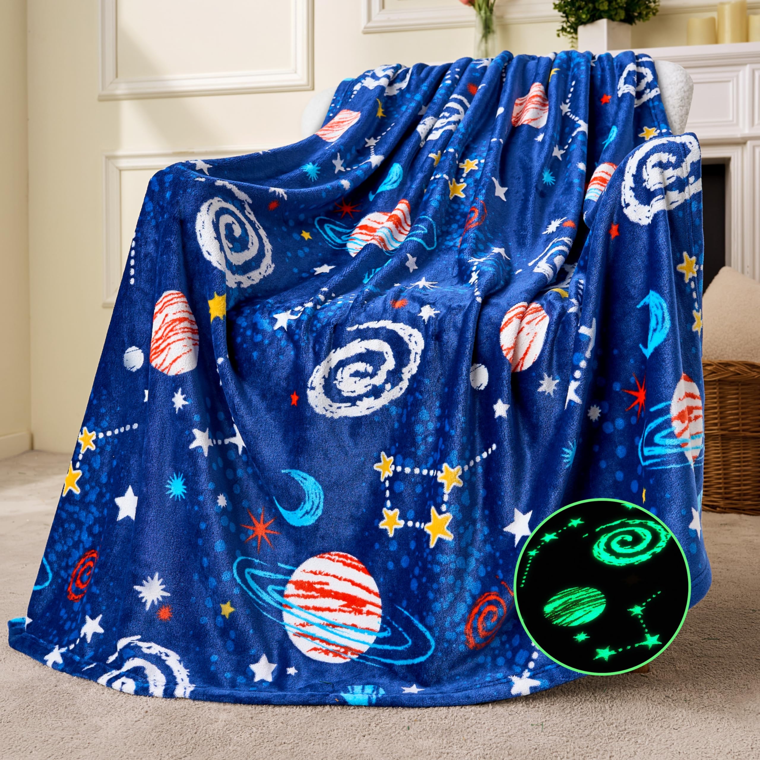 Glow in the Dark Dinosaur Blanket - Kids Gift -14