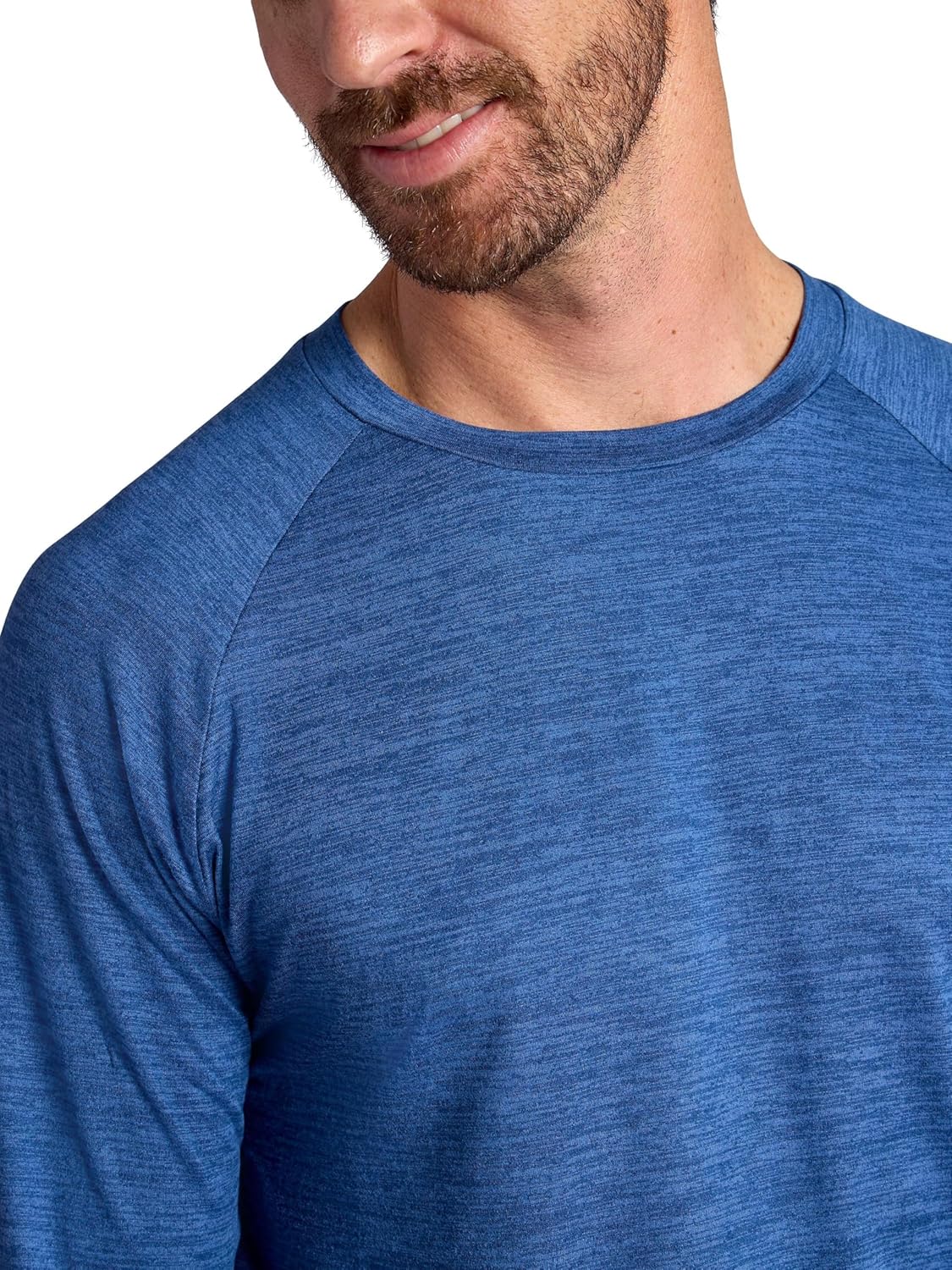 Gaiam Mens Everyday Basic Long Sleeve Crewneck Top, Standard Fit, Stretch Midweight Material - Image 4