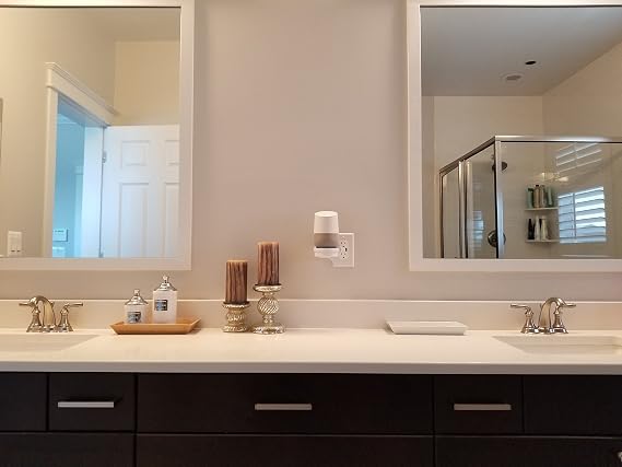 Mount Genie Smart Home Outlet Shelf: Hidden Cord Storage and Extra Custom Short Cords Great for Google Home, Nest, Security Cameras, Smart Speakers, and more