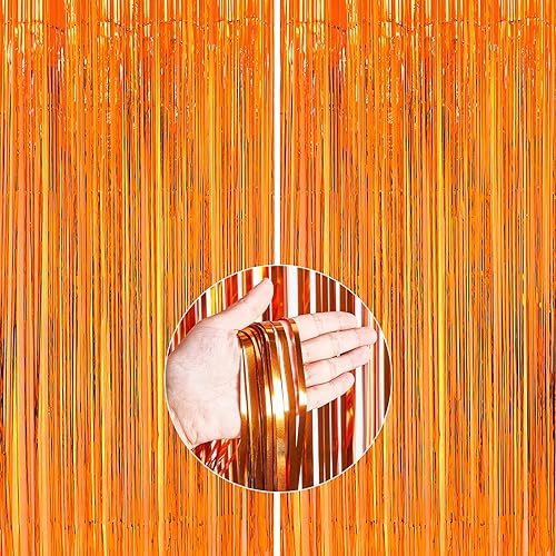 Vista 55 de PartyWoo Cortinas de flecos de aluminio plateadas, 2 serpentinas plateadas de 3.3 x 6.6 pies, telón de fondo con flecos, fondo de oropel, cortina