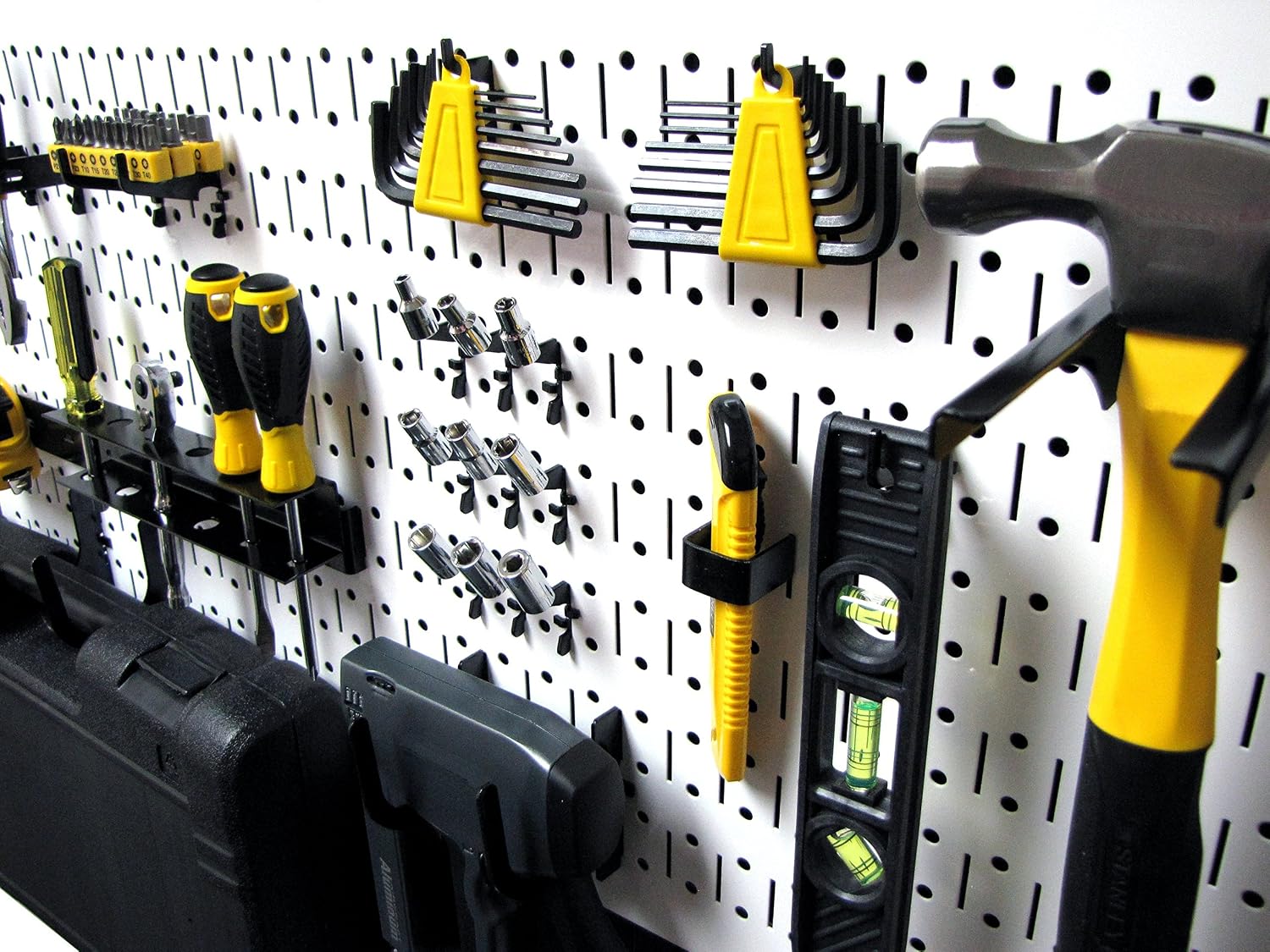 Wall Control Pegboard 16in x 32in Horizontal White Metal Pegboard Tool Board Panel image 2