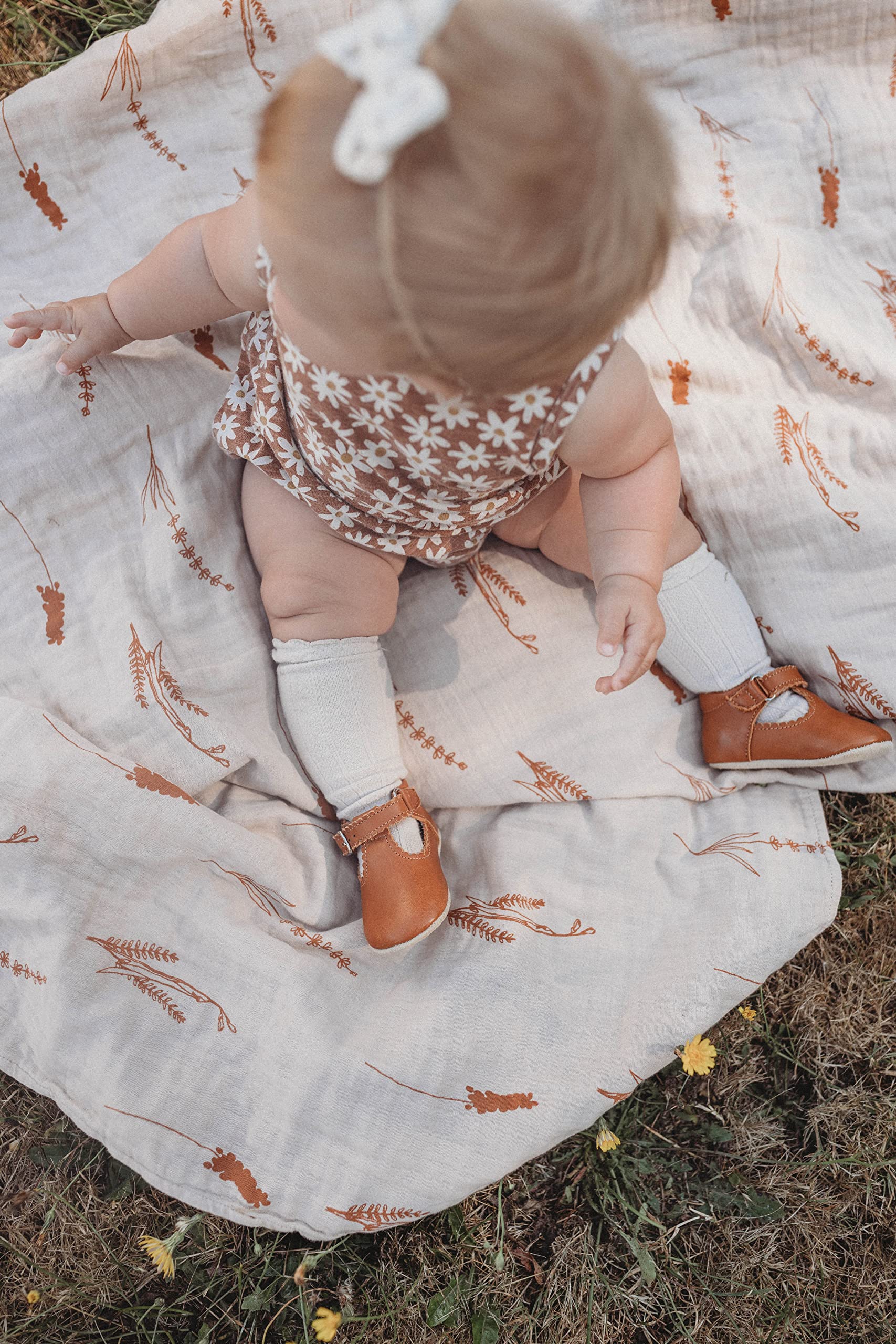 Leyl&Ari Coperta basic per bambini, in cotone biologico, reversibile, per culla, genere neutro (caramello/neutro)