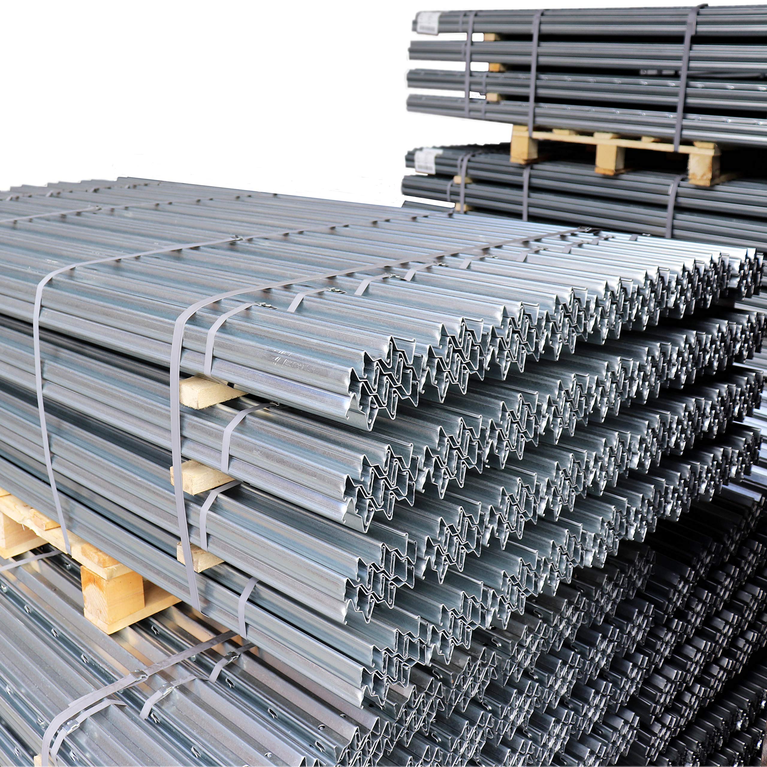 Aquagart Z-Profil Zaunpfosten 2 m verzinkt I 10 Stück Metallzaunpfosten aus Bandstahl 1,5mm stark I hochwertige Zaunpfähle für Wildzaun Weidezaun Drahtzaun Wildschutzzaun Knotengeflecht Zaun