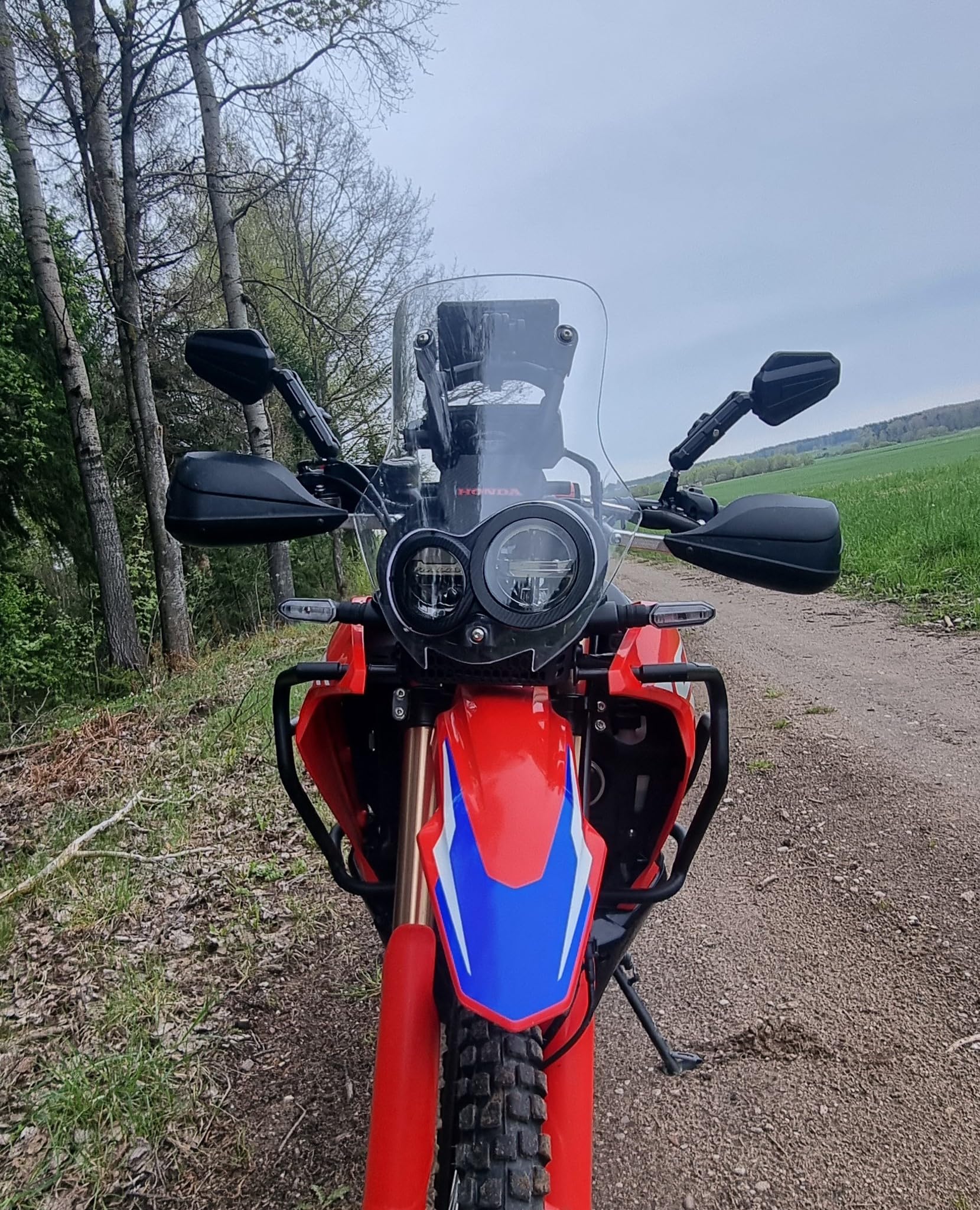 Rétroviseur universel pour moto 360° avec homologation E24 - Enduro réglable pour quad et moto - Compatible avec guidon de 22 mm - Vis M8/M10 - Idéal pour les routes et motos tout-terrain