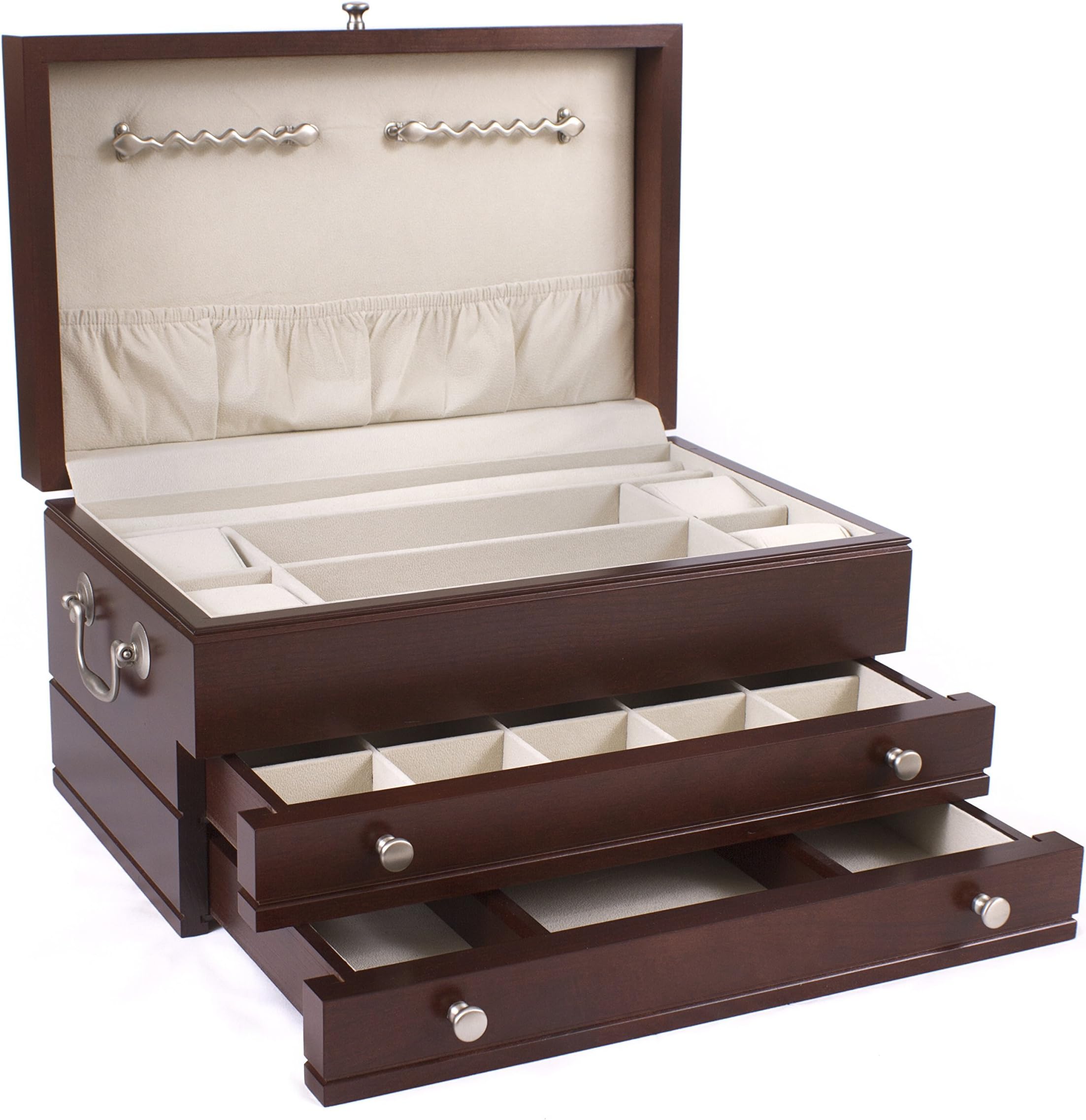 American Chest#J02M First Lady, Two-Drawer, Jewelry Chest, Made in USA, Mahogany finish