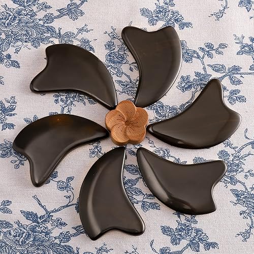 Miniatura 4 de SINOKF Bian Stone Gua Sha Herramientas Faciales Raspar Masaje Cara Guasha Junta Raspar Placa