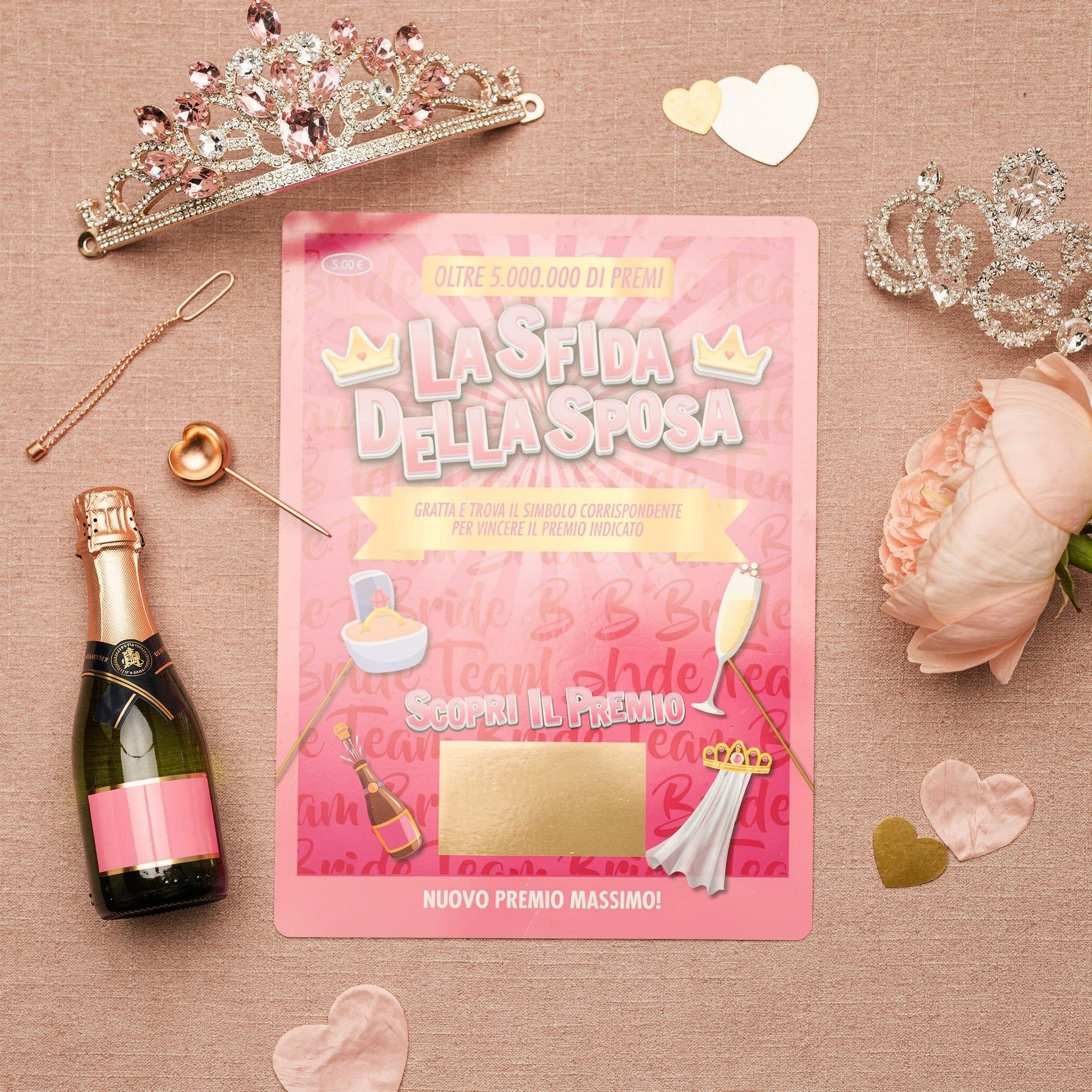 Kit EVJF Personalizzabile Con 15 Gratta E Vinci E Sfide Per La Futura Sposa – Giochi Divertenti Per Addio Al Nubilato, Regalo Originale Per La Sposa