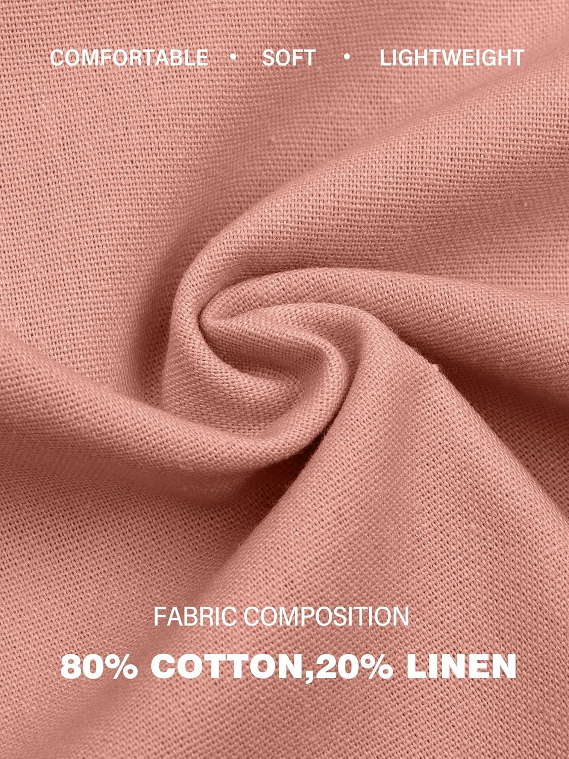 HOTake Men's Linen Shorts Casual Drawstring Elastic Waist Summer Beach Vacation Shorts - Image 5