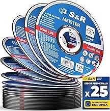 S&R Cutting Wheel Discs Iron Metal and Stainless Steel for Grinder (125 x 1 mm) 25 Pieces Ultra Thin Metal Disc 1 mm