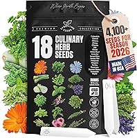 Vista 1 de Semillas de hierbas culinarias de otoño e invierno – 18 hierbas tolerantes al frío, más de 4100 semillas de reliquia sin OGM, kit de plantación