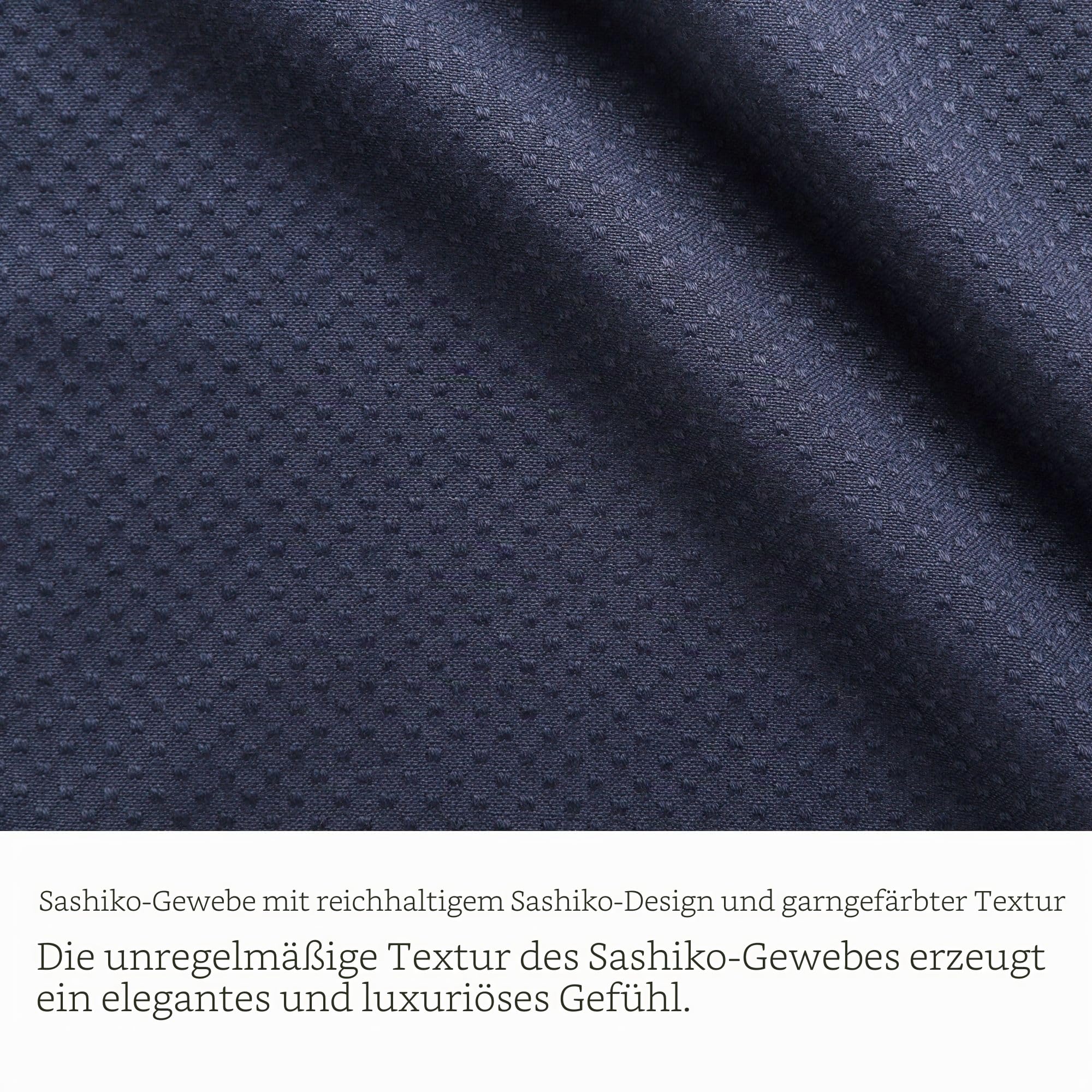 Edoten Herren Japan Kimono Steppkleidung Sashiko Samue, dunkel, marineblau, Large