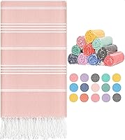 Vista 28 de Paquete de 2 toallas de playa turcas de algodón, toalla de natación compacta de gran tamaño, sin arena, de secado rápido, fina, liquidación, lujo