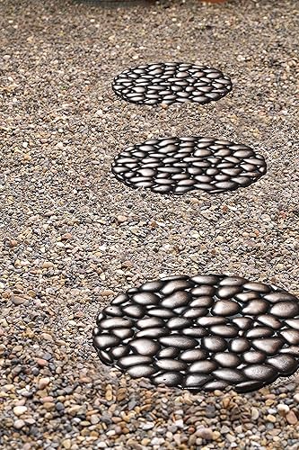 Miniatura 3 de A1 Home Collections A1STEP014 - Tapete de jardín multifuncional, redondo, goma natural, resistente, hermoso diseño acabado a mano, 12 x 12 pulgadas,