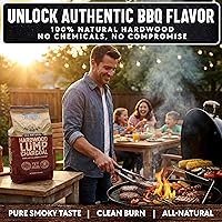 Vista 7 de Mr. Bar-B-Q - Carbón natural de madera dura de 8 libras. Carbón natural de primera calidad para asar, barbacoa, ahumar, Kamado y parrillas