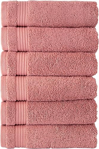 Classic Turkish Towels - Toallas de mano de lujo - Juego de 6, 640 GSM, 16 x 27 pulgadas - 100% algodón turco, gruesas, de secado rápido y altamente