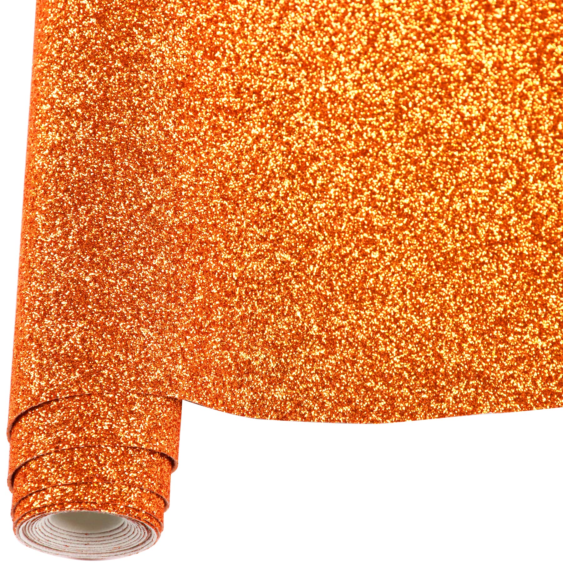Rouleau de cuir synthétique orange à paillettes 30x135 cm pour loisirs créatifs