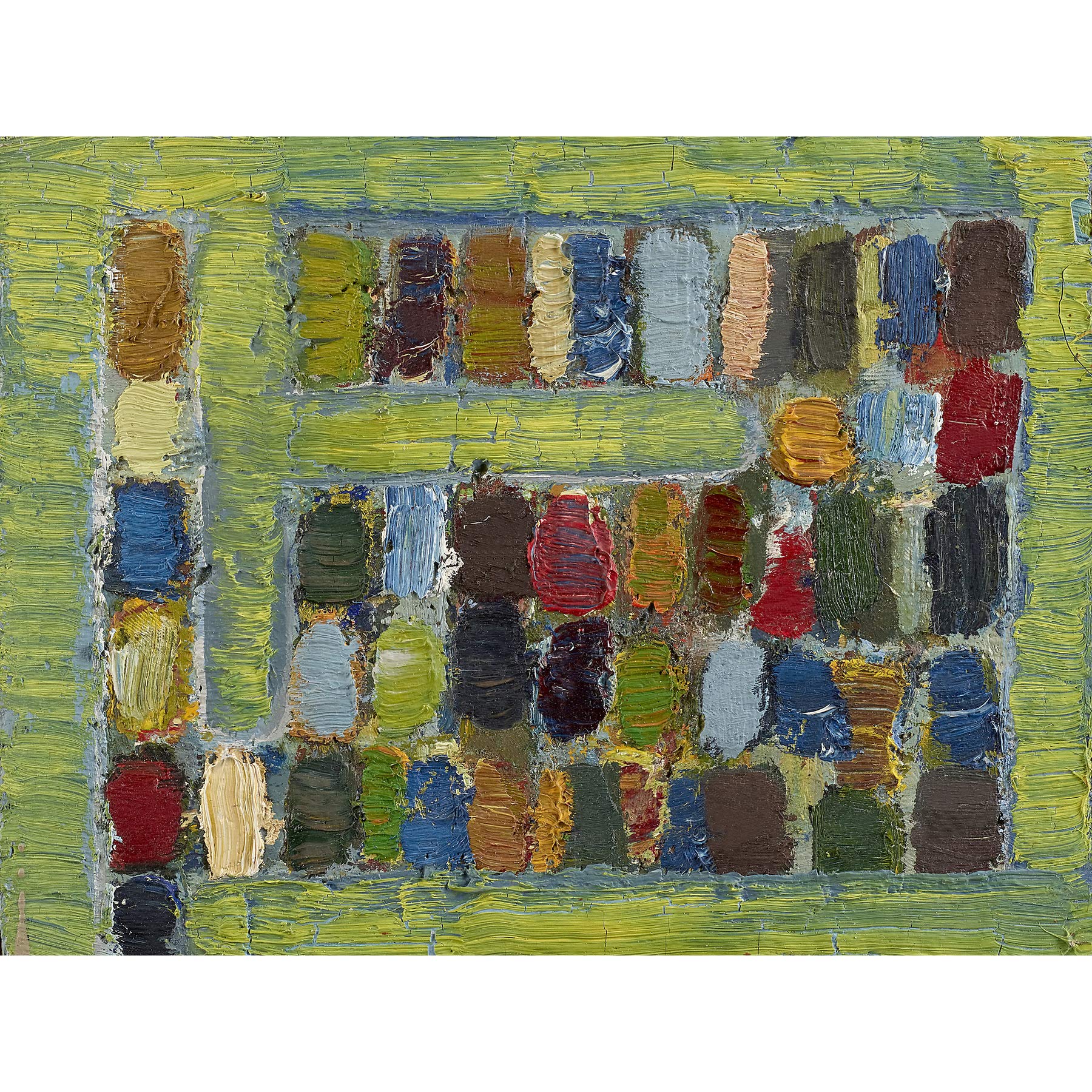 Artery8 Coulon 1970 Composition 3 Abstract Painting Premium Wall Art Canvas Print 18X24 Inch