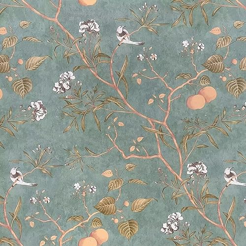 Miniatura 1 de Papel de contacto floral de 17.5 x 393 pulgadas, papel tapiz floral vintage para despegar y pegar, autoadhesivo, extraíble, impermeable, cubierta de