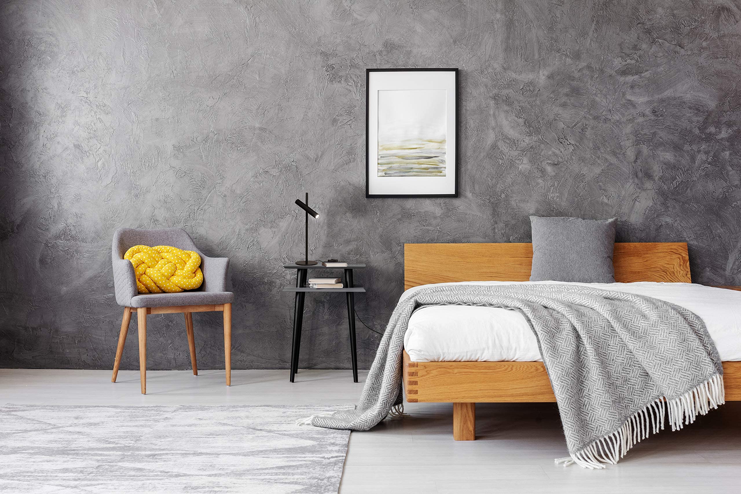 LUUK LIFESTYLE Lampada da tavolo a LED, design estetico, lampada da ufficio, lampada da scrivania, da lettura, da comodino, comando a tocco, con luminosità regolabile, nero opaco