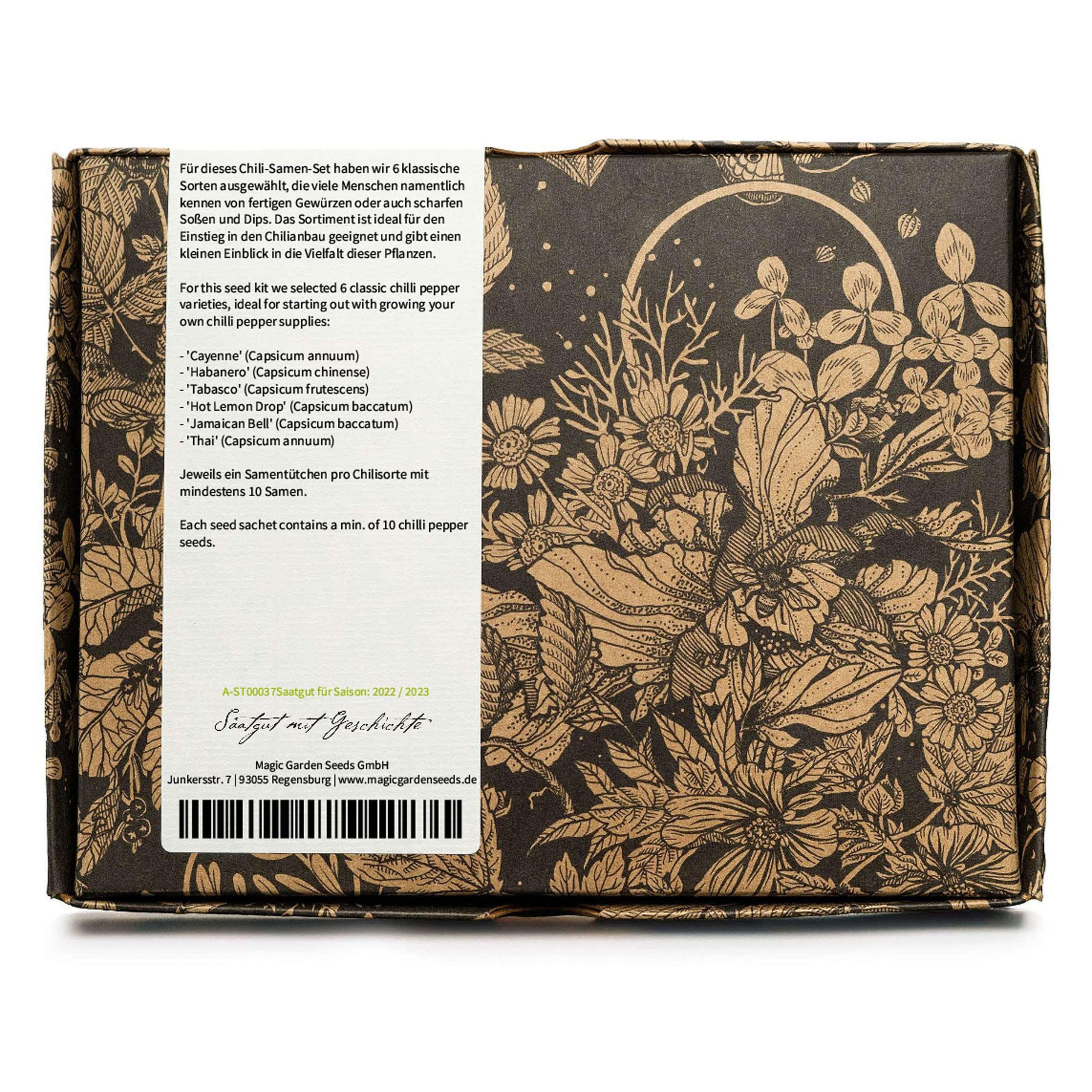 Chiles famosos y clásicos - Set regalo de semillas con 6 variedades picantes