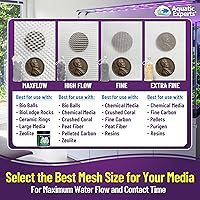 Vista 4 de Aquatic Experts Bolsa fina para acuario, bolsas de filtro duraderas para pecera, bolsa de medios de filtro con cordón seguro, bolsas multimedia