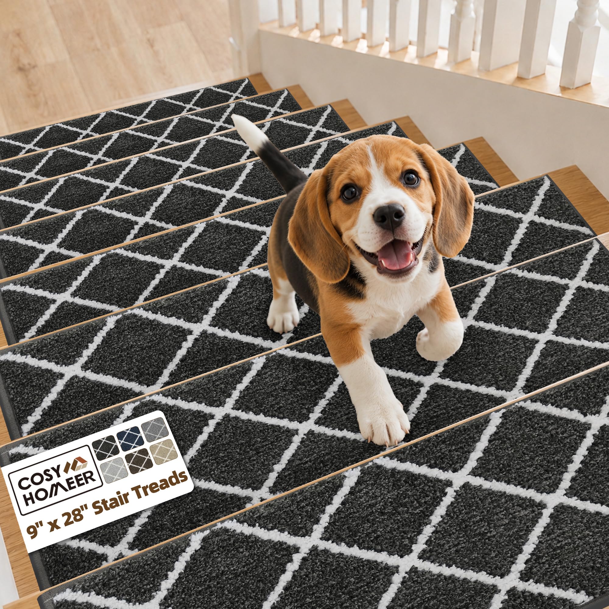 Tapis d'escalier pour enfants et chiens COSY HOMEER pour sécuriser la maison en bois