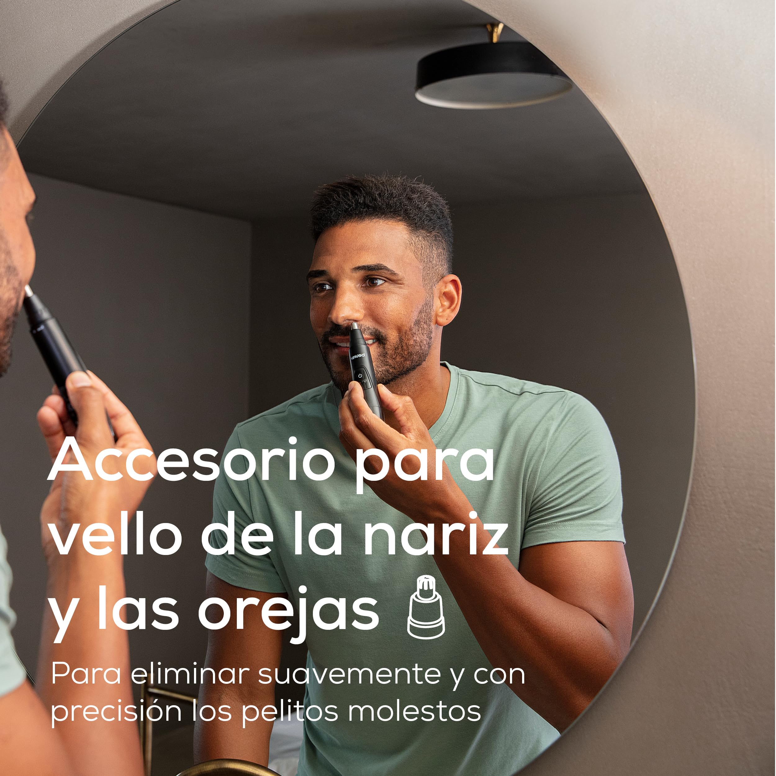 Beurer MN2X Recortadora de precisión, para recortar y dar forma al vello de ojos, nariz y orejas, 3 accesorios de acero inoxidable, resistente al agua, funciona con pilas