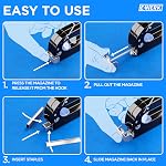 E•Werk - 5-in-1 Staple Gun Set - Heavy-Duty Stapler w/ 1500 Staples & Staple Remover for Wood, Fabric, Carpet & Wire Mesh - Hand Tacker w/Power Adjustment for Construction, Crafts & Upholstery Work