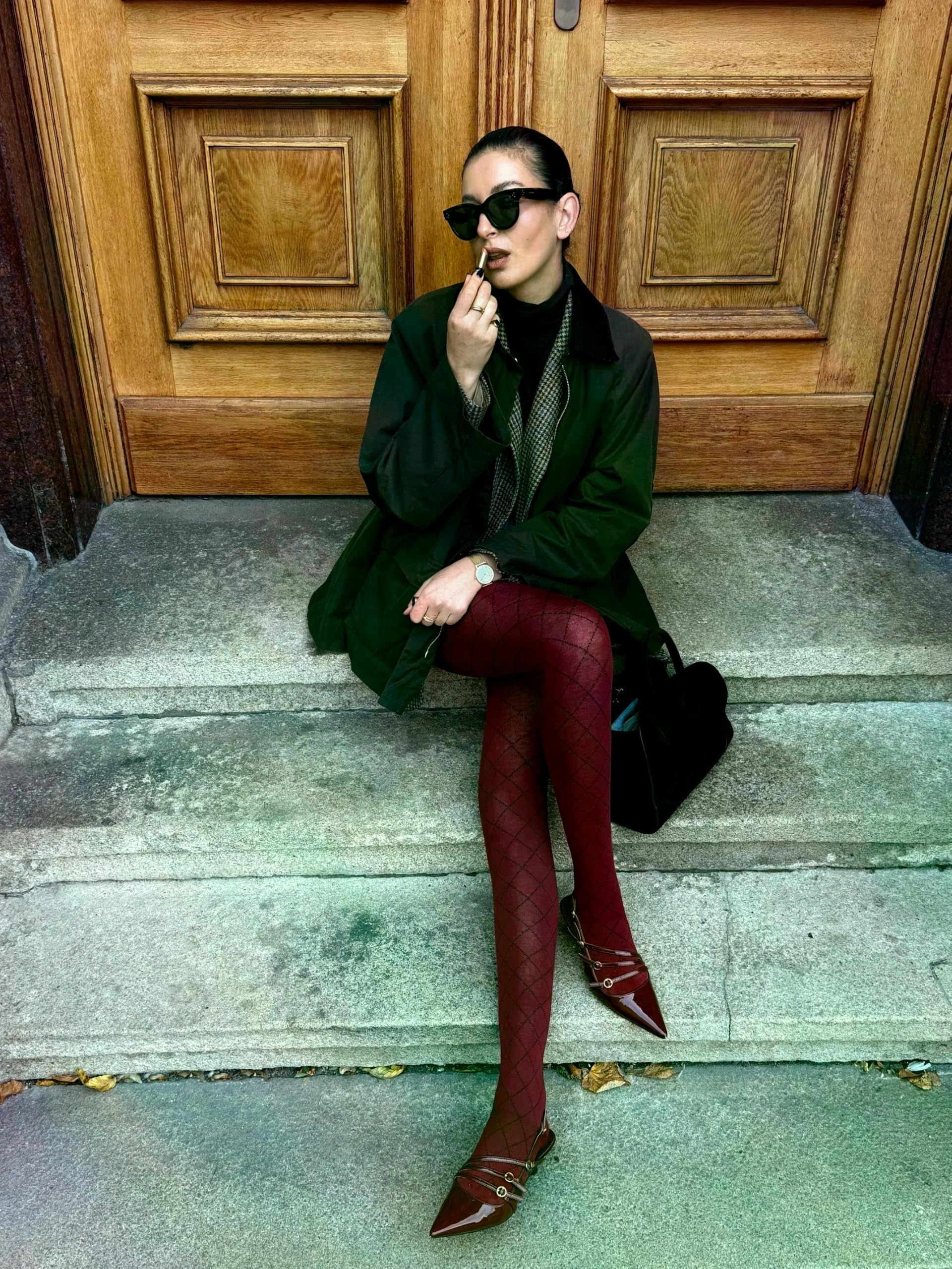 Burlington Damen Argyle Affair Strumpfhose Baumwolle atmungsaktiv