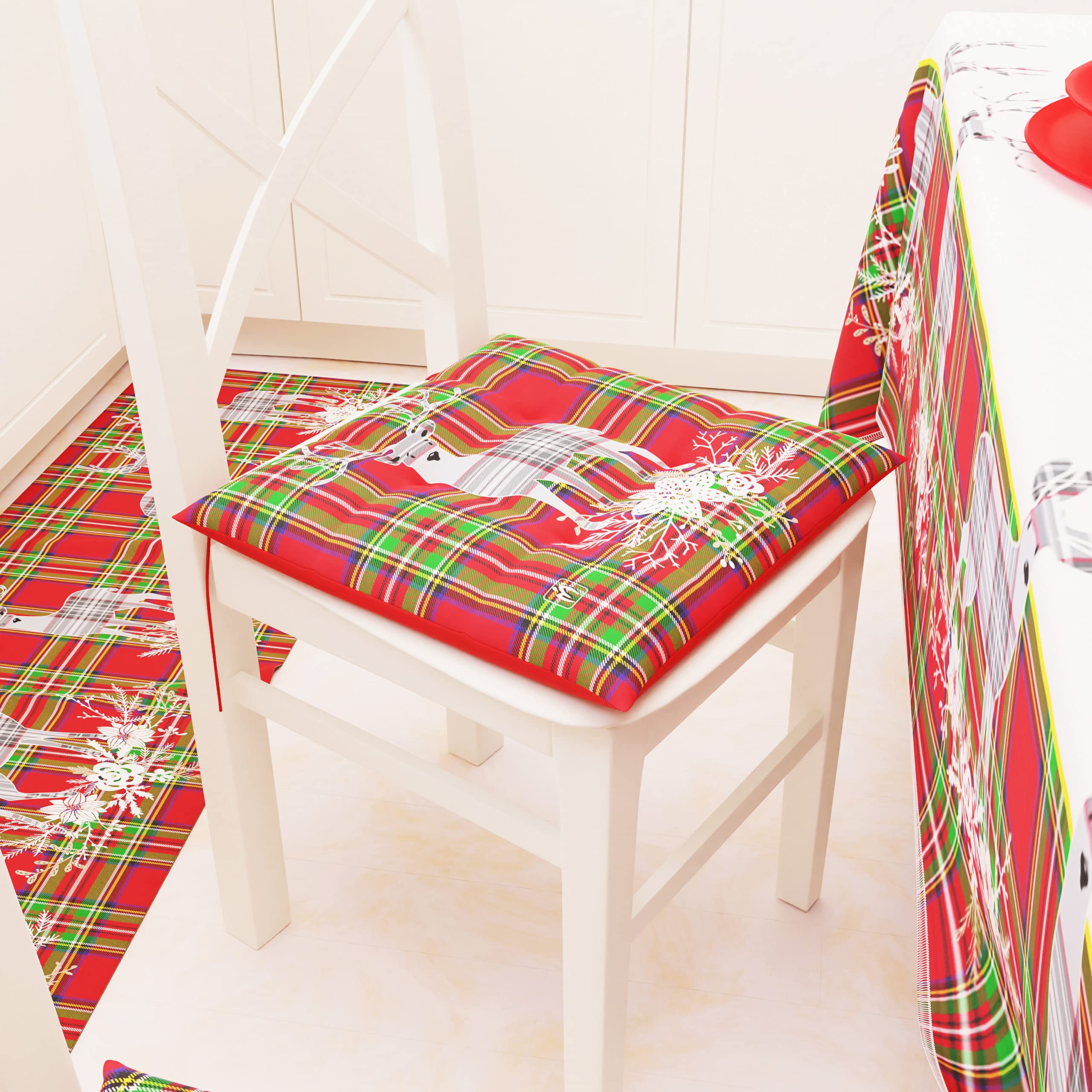 PETTI Artigiani Italiani - Tischdecke, Tischdecke, schmutzabweisend, Weihnachten, Tischdecke, Küche, Weihnachten, Muster: Rentiergrau, X12-Sitzer (140 x 240 cm), 100% Made in Italy