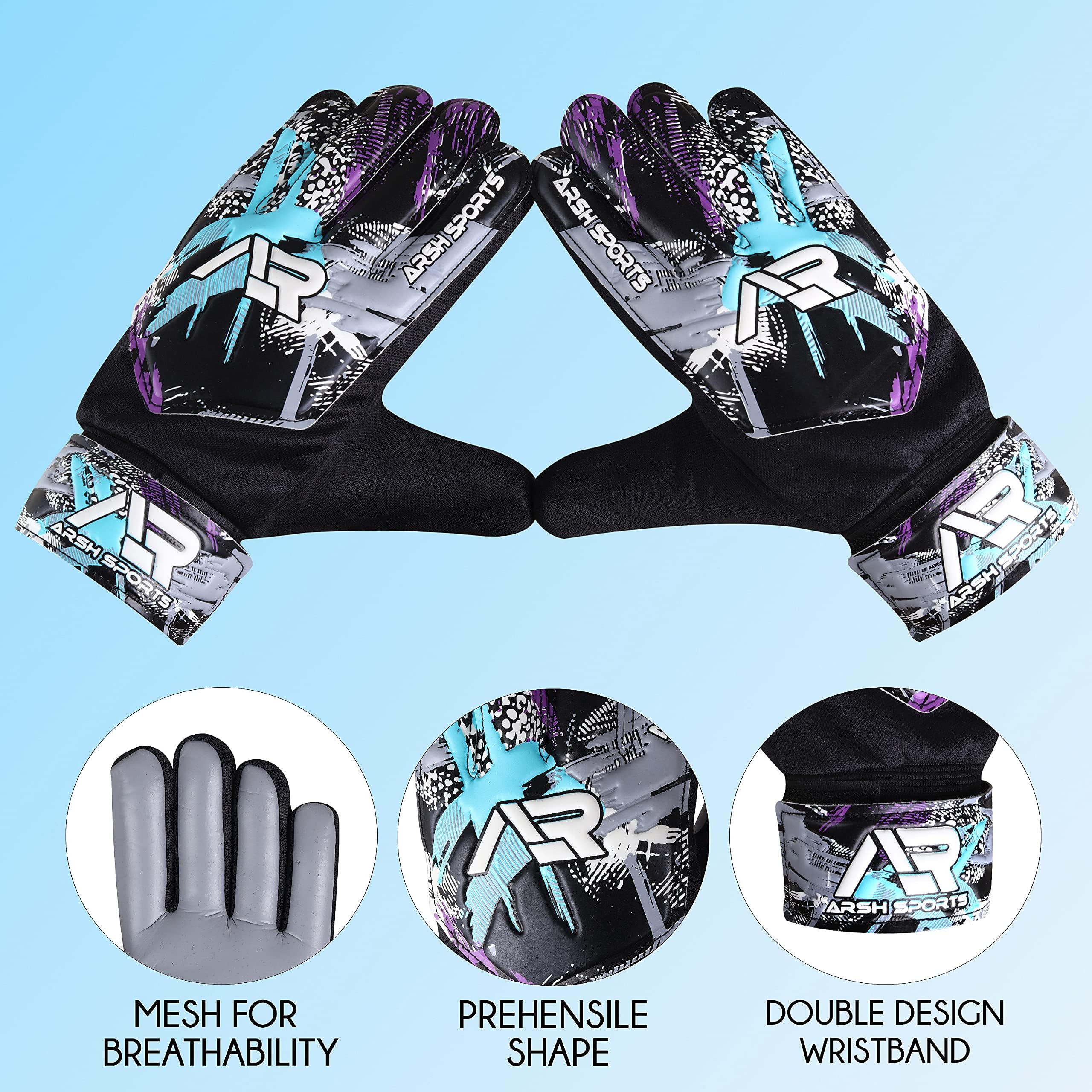 Guantes de portero de fútbol, guantes de portero de fútbol para niños, jóvenes, niños, niños, doble protección de muñeca a lo largo de 4 mm de palma de súper agarre