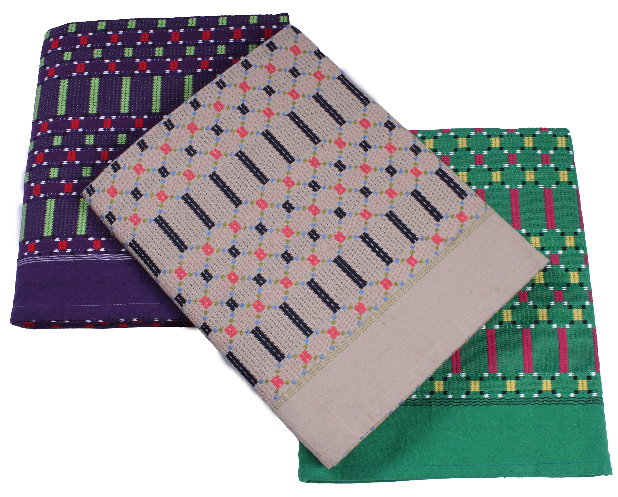THARUNSHA ELITE 100% PureCottonBlanket/Solapur Blanket / 100% Cotton AC Comforter/Reversible Elegant Checks Design Single Size:Set of 3 pc(60inch x 90 inch) (Violet-Sandal-Green Stripes) (B0BX3KY6KY) Amazon Price History, Amazon Price Tracker
