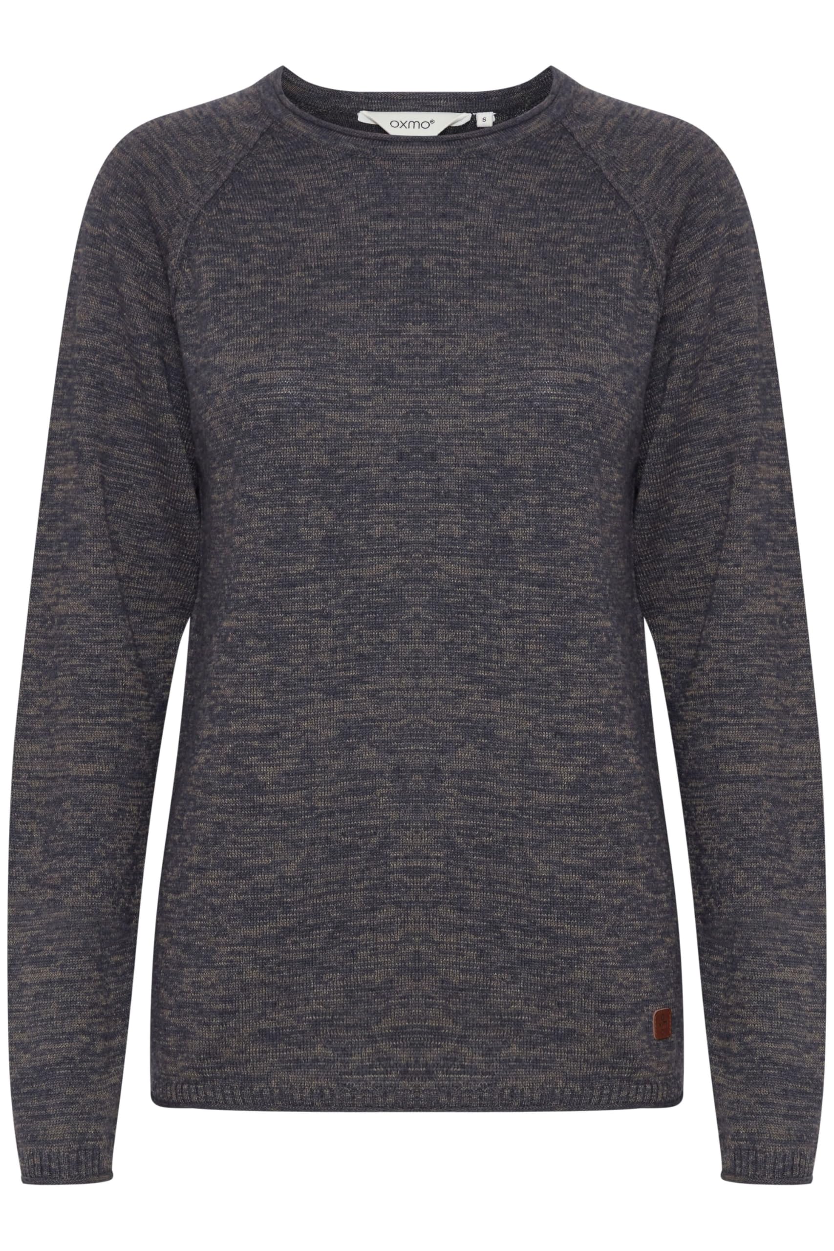 OXMO Daniela Damen Strickpullover Feinstrick Pullover mit Rundhalsausschnitt