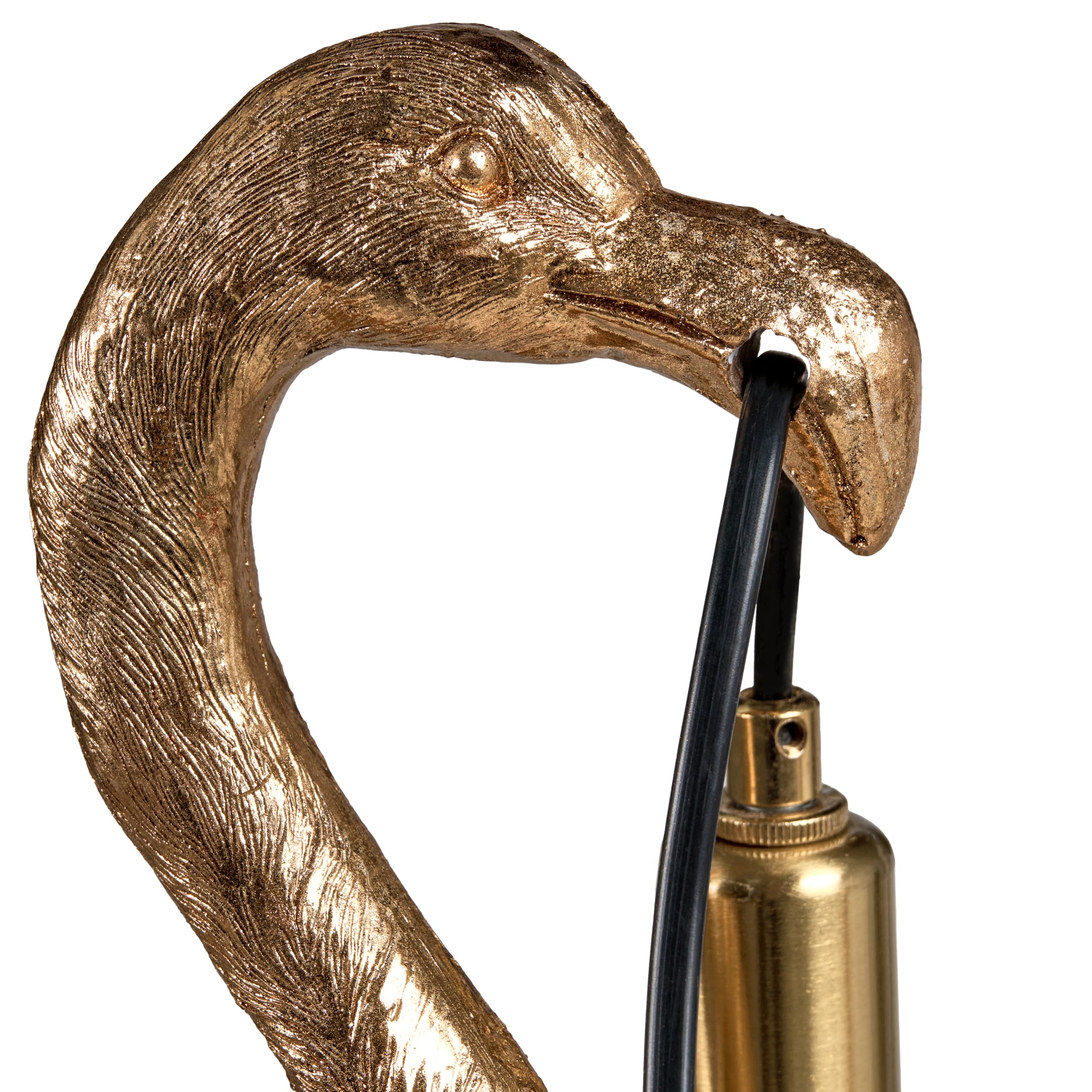 Beliani Tischlampe Kunstharz gold Glühbirnen-Optik 1-flammig Tiermotiv Flamingo Vice