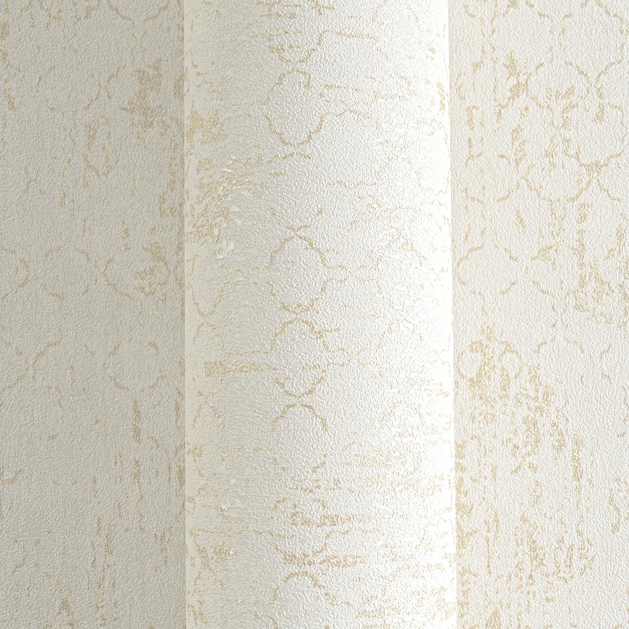 Livingwalls Hot Spots tapeta flizelinowa ornament 10,05 m x 0,53 m - kremowy, złoty, metaliczny - tapeta klasyczna - 786722