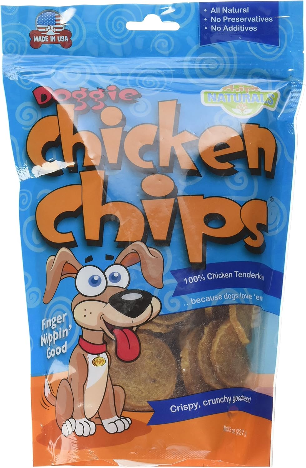 Chicken Doggie Chips All Natural Chicken Chips Dog Treats (Medium 8 oz. Bag