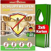 Ichneumon Wasps Against Food Moths - 6 Cards of 3 Deliveries - Ready to Use - Organic Moth Control - Alternative to Food Moth Trap and Moth Trap