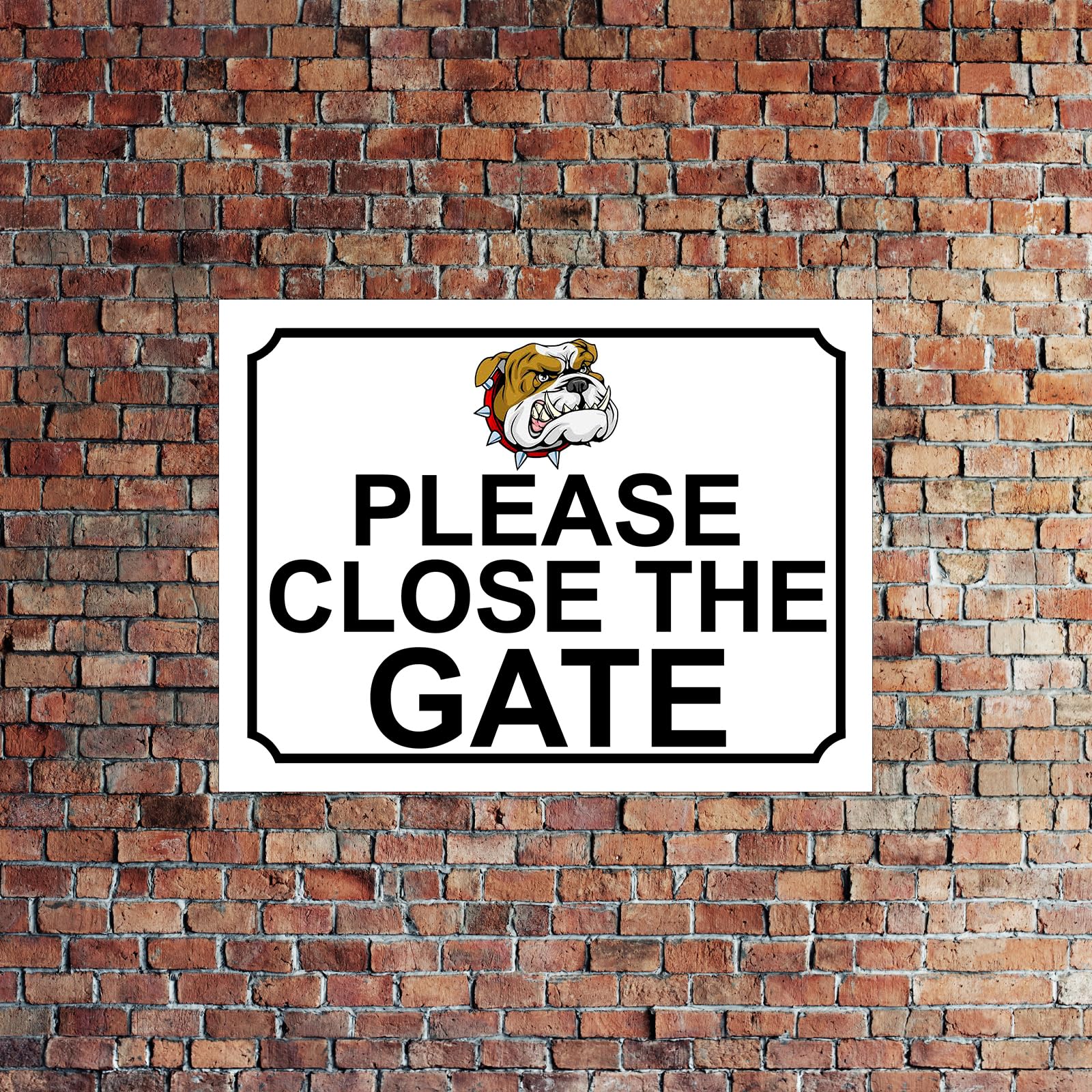 PLEASE CLOSE THE GATE ANGRY DOG THEME METAL SIGN 267MM X 200MM (133H1L) LARGE 10" X 8" - Image 4