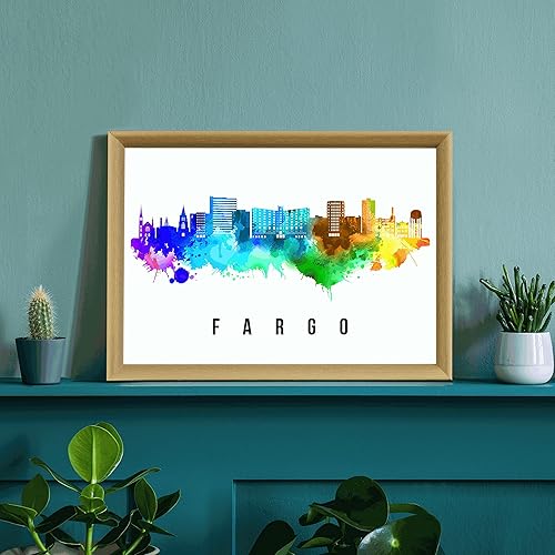 Miniatura 3 de Póster de Fargo Skyline Dakota del Norte, pintura de paisaje urbano de Dakota del Norte, póster de Fargo Dakota del Norte, impresión de paisaje