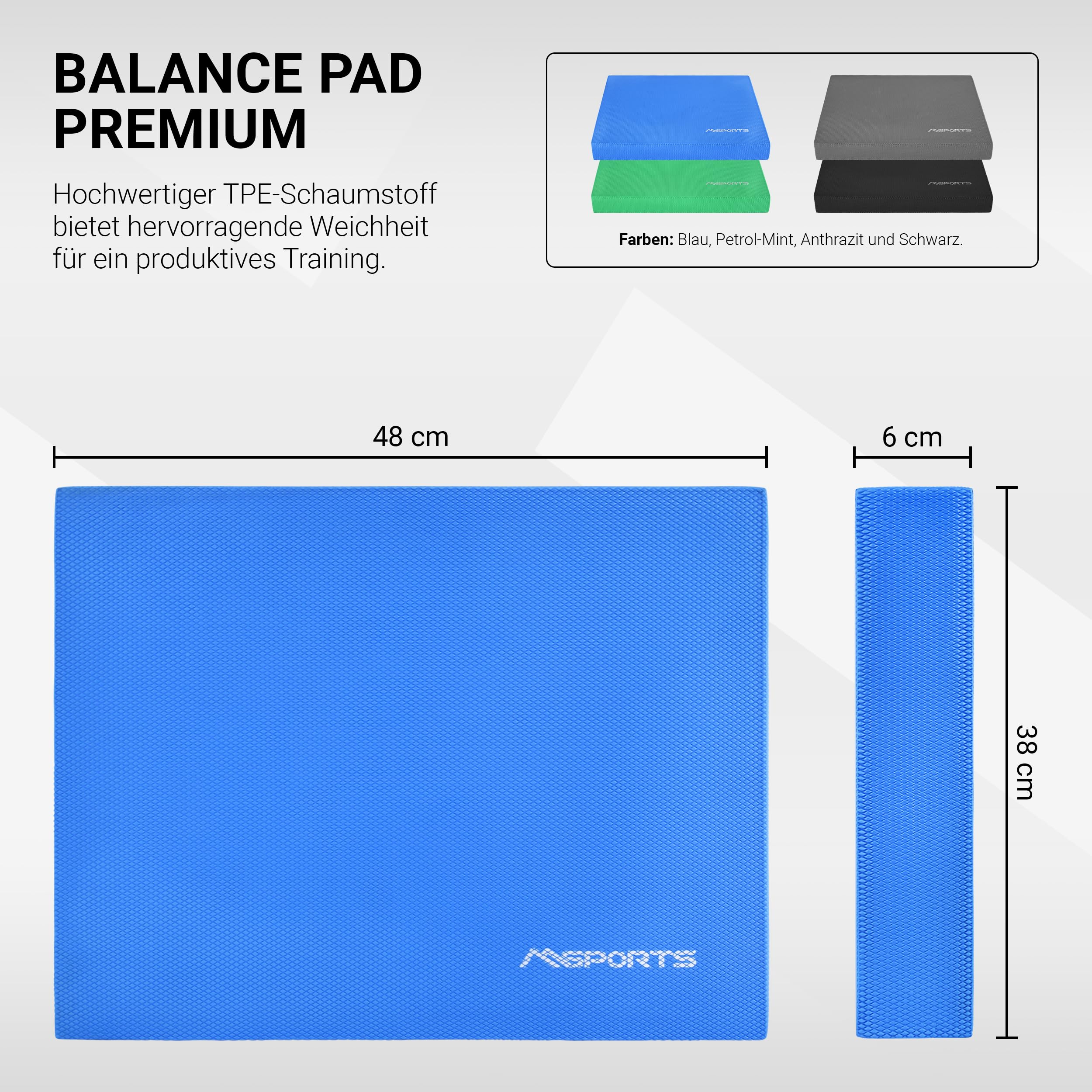 Balance Pad Premium - incluye Póster de ejercicios - Entrenamiento de equilibrio y coordinación, Tabla de Equilibrio