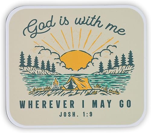 Christian Art Gifts Imán inspirador de escritura para refrigerador para hombres y mujeres con versículo bíblico: Dios está conmigo, diseño de escena