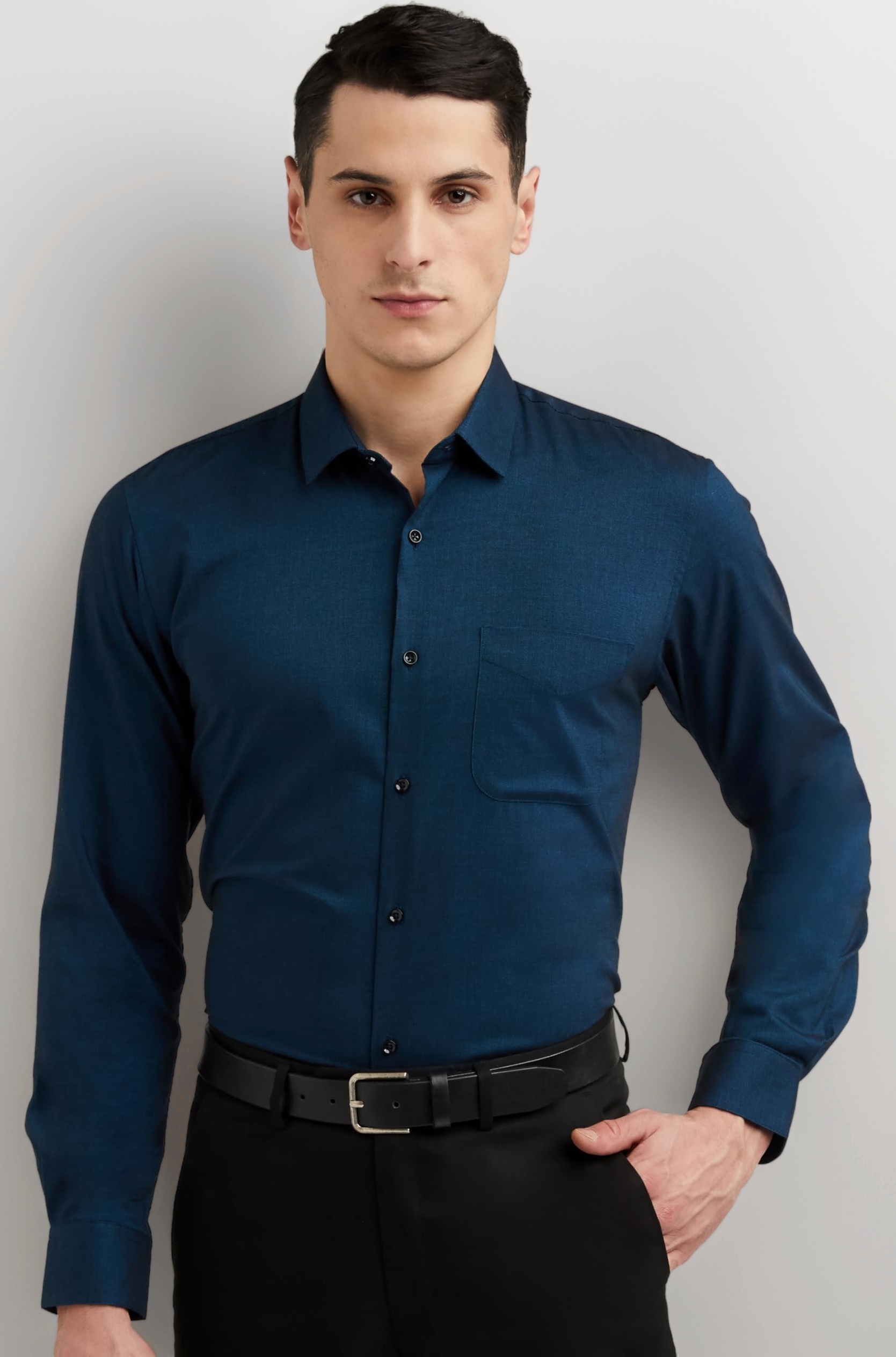 Men's Everyday Solid Slim Fit Full Sleeve Formal Shirt | Cotton-Rich