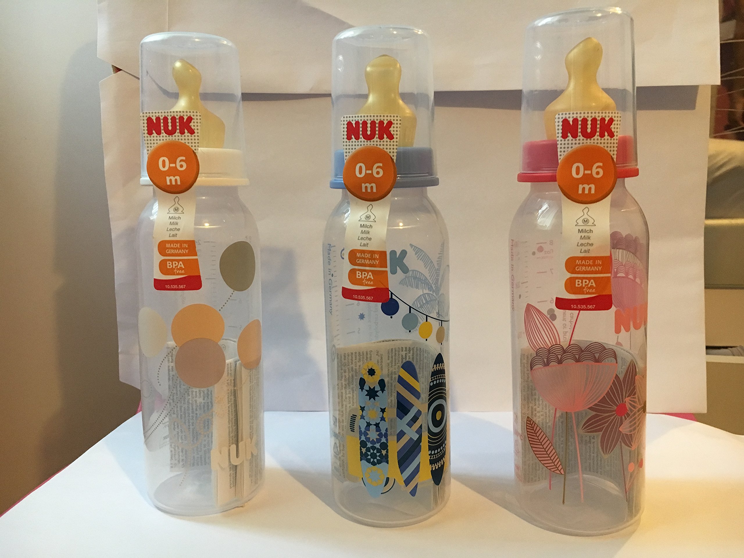 Nuk Standard Bottles With Latex Teat 240mls 6mths Green