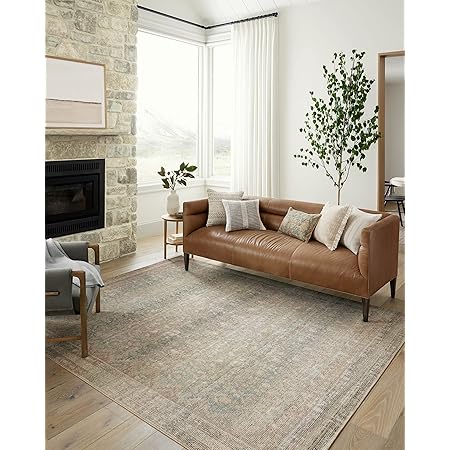 Angela Rose x Loloi Aubrey Collection AUB-03 Jade / Natural, Traditional 2'-3" x 3'-9" Accent Rug