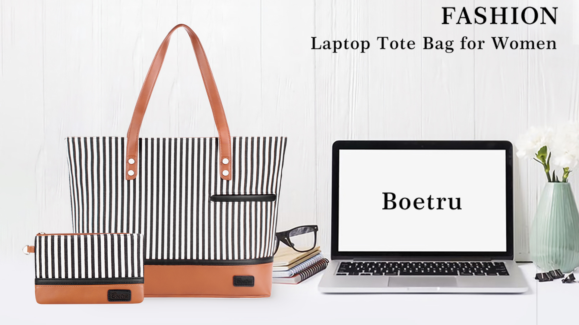 Laptop Tote Bag para mujeres grande y resistente al agua miniatura 7